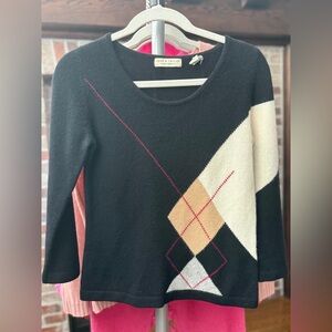 Black Cashmere Burberry inspired sweater